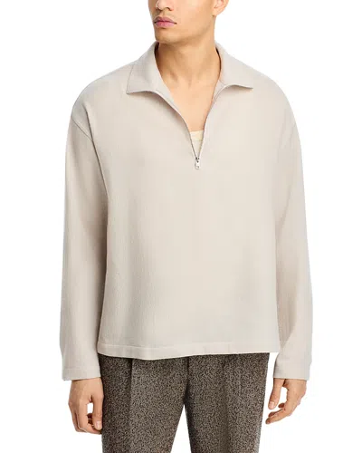 Frame Half Zip Wool Overshirt In Neutral