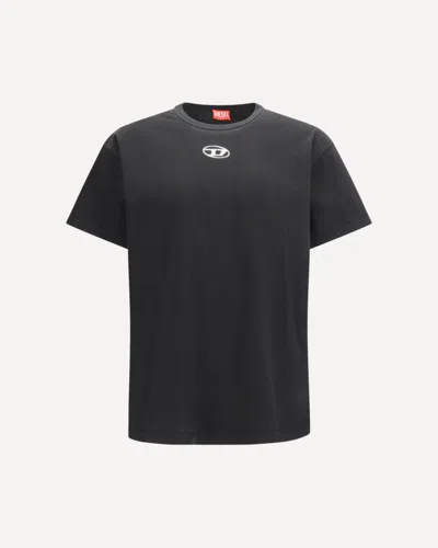 Diesel Mens 900 T-norm-iod Logo-embroidered Cotton-jersey T-shirt In Black