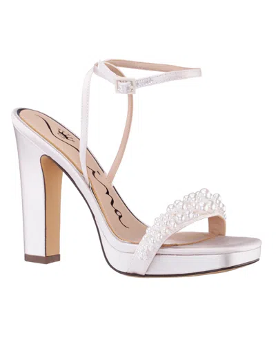 Nina Evette Ankle Strap Platform Sandal In White