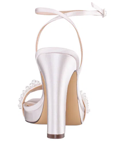 Nina Evette Ankle Strap Platform Sandal In White
