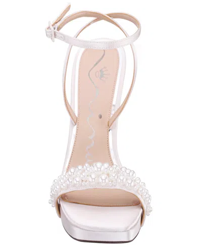 Nina Evette Ankle Strap Platform Sandal In White