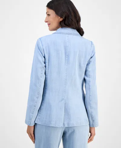 T Tahari One Button Jacket In Blue