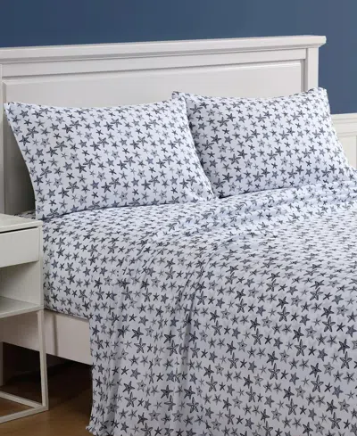 Nautica Printed Cooling Microfiber 4-pc. Sheet Set, Queen In White