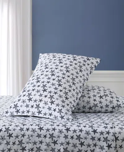 Nautica Printed Cooling Microfiber 4-pc. Sheet Set, Queen In White
