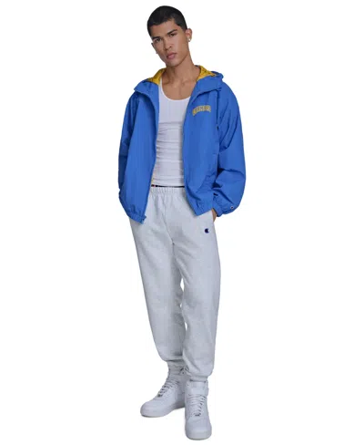 Champion Men's Packable Windbreaker Jacket In Blue