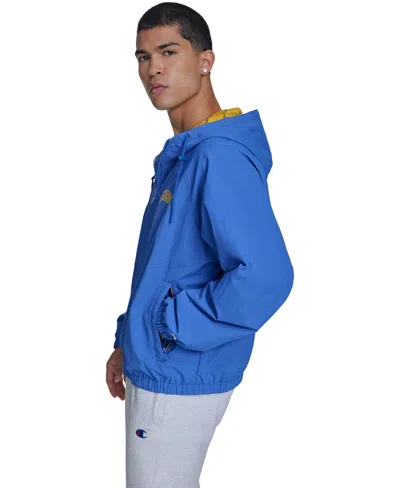 Champion Men's Packable Windbreaker Jacket In Blue