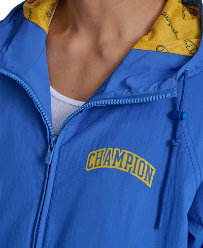 Champion Men's Packable Windbreaker Jacket In Blue