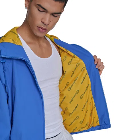 Champion Men's Packable Windbreaker Jacket In Blue