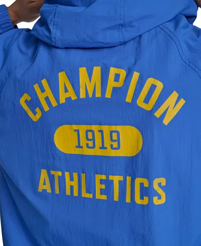 Champion Men's Packable Windbreaker Jacket In Blue