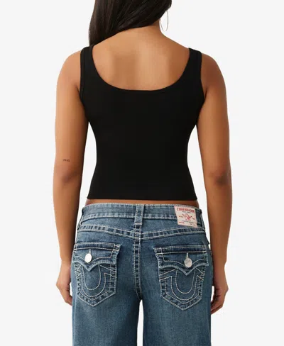 True Religion Crystal Logo Tank In Black