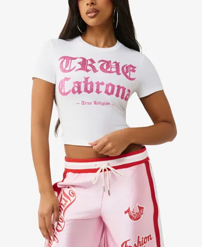 True Religion Crystal Logo Baby T-shirt In White