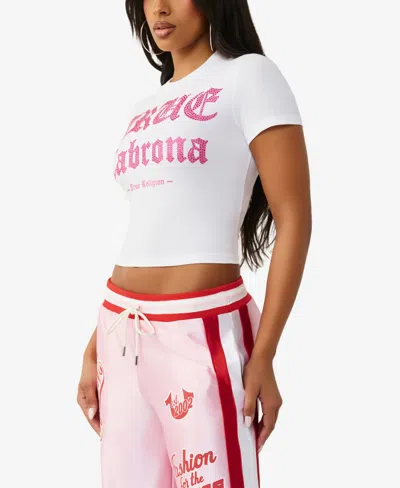 True Religion Crystal Logo Baby T-shirt In White