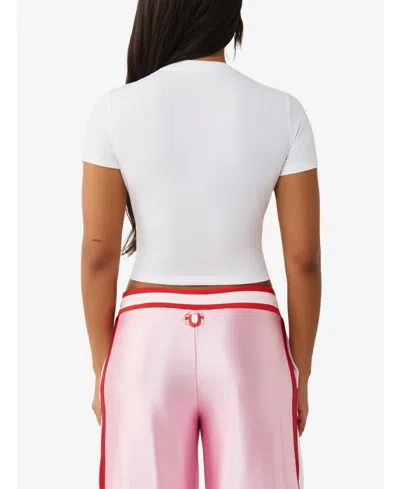 True Religion Crystal Logo Baby T-shirt In White