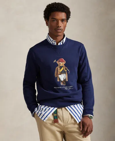 Polo Ralph Lauren Long Sleeve Fleece Society Bear Crewneck Sweatshirt In Multi