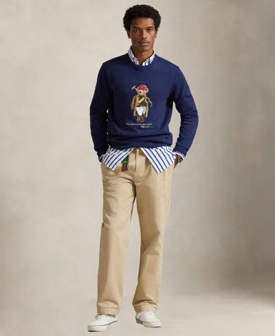 Polo Ralph Lauren Long Sleeve Fleece Society Bear Crewneck Sweatshirt In Multi