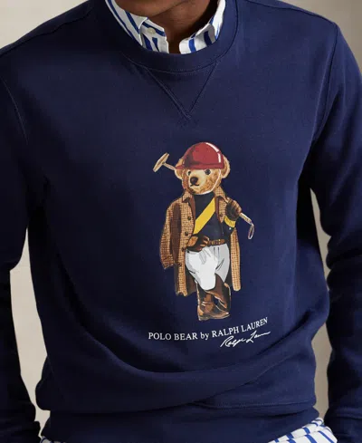Polo Ralph Lauren Long Sleeve Fleece Society Bear Crewneck Sweatshirt In Multi