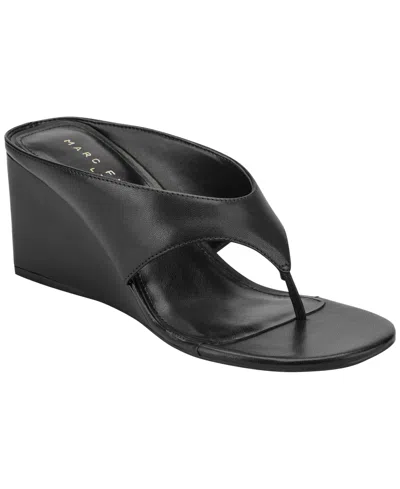 Marc Fisher Ltd Udena Wedge Flip Flop In Black