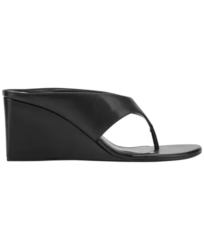 Marc Fisher Ltd Udena Wedge Flip Flop In Black