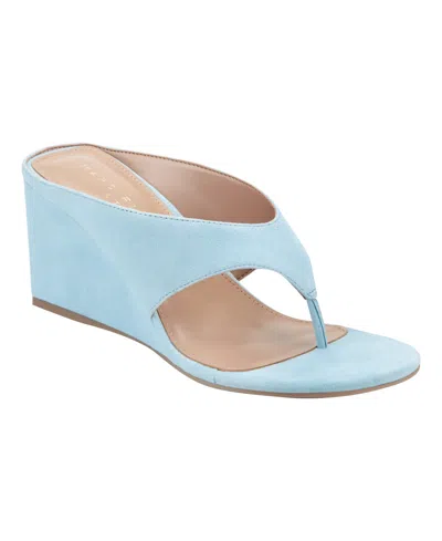 Marc Fisher Ltd Udena Wedge Flip Flop In Blue