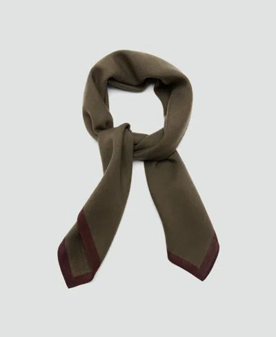 Mango Wool Pocket Square In Green