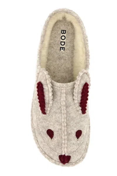 Bode Men Grey Fabric Rabbit Slippers In Neutral