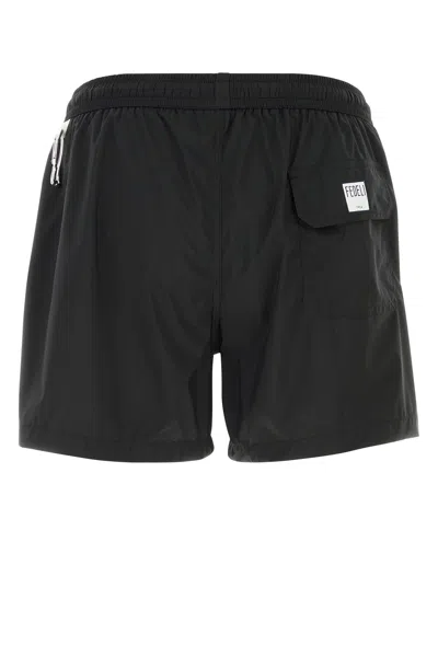Fedeli Drawstring Swimming Shorts In Black