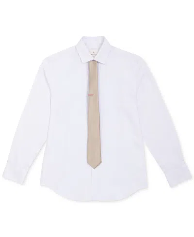 Construct Men's Solid Tie & 1" Tie Bar Set In Brown