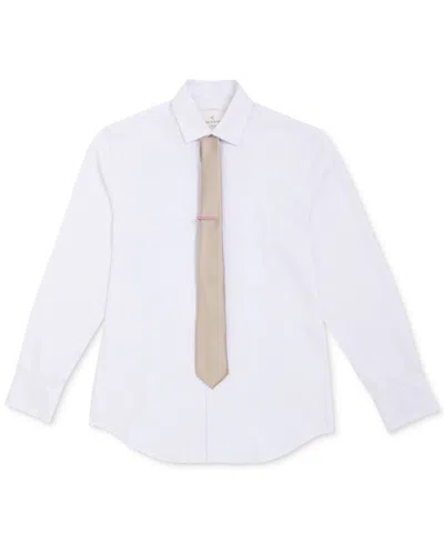 Construct Men's Solid Tie & 1-1/2" Tie Bar Set In Brown