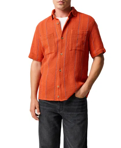 Rodd & Gunn Point Break Regular Fit Short Sleeve Shirt In Orange