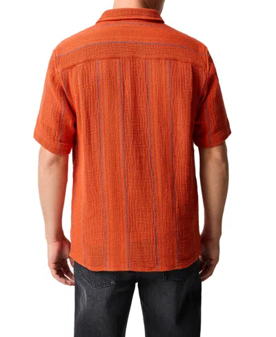 Rodd & Gunn Point Break Regular Fit Short Sleeve Shirt In Orange