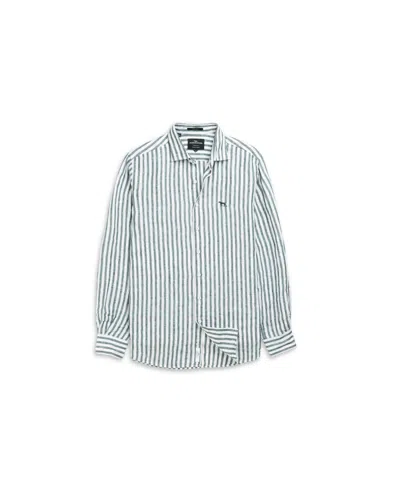 Rodd & Gunn Seadown Original Fit Stripe Linen Button-up Shirt In Blue