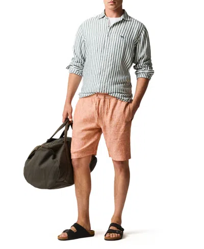Rodd & Gunn Seadown Original Fit Stripe Linen Button-up Shirt In Blue