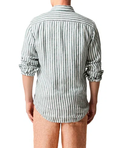 Rodd & Gunn Seadown Original Fit Stripe Linen Button-up Shirt In Blue