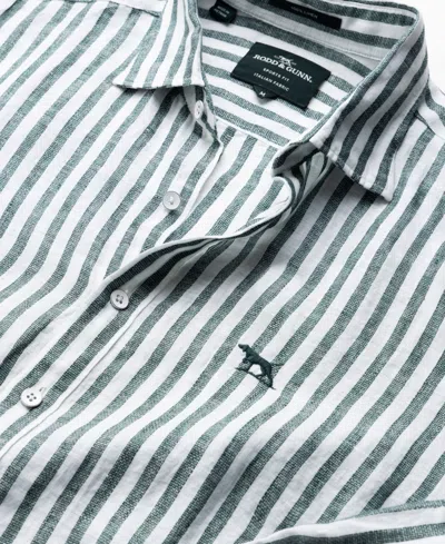 Rodd & Gunn Seadown Original Fit Stripe Linen Button-up Shirt In Blue