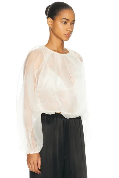 Frame The Sheer Balloon Blouse In Cream In White