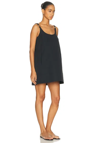 Staud Glade Buckled Cotton-blend Mini Dress In Gray