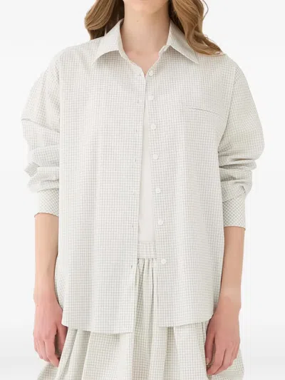 Eleh Check-pattern Shirt In White