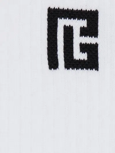 Balmain Logo-detail Socks In White
