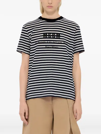 Msgm Striped T-shirt In Multi