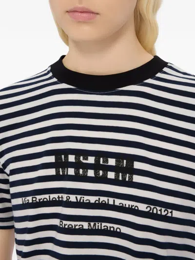 Msgm Striped T-shirt In Multi