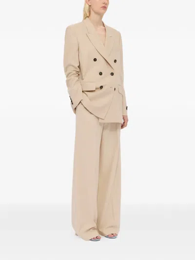 Msgm Double-breasted Blazer In Neutral