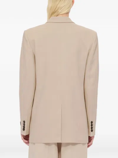 Msgm Double-breasted Blazer In Neutral