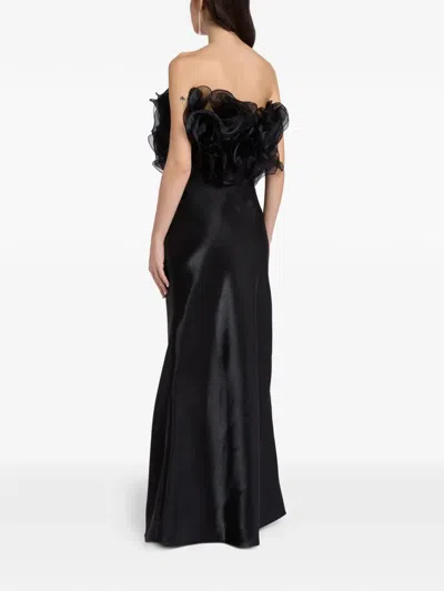 L'idée Cou Cou Ruffled Strapless Top In Black
