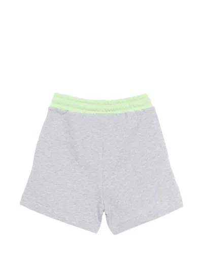 Msgm Logo-print Drawstring Shorts In Gray
