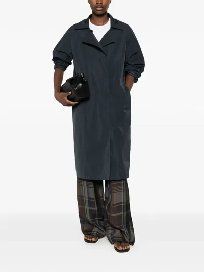 Aspesi Button Front Coat In Blue