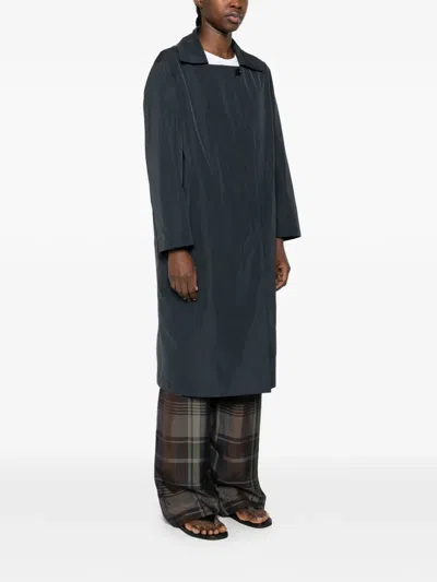 Aspesi Button Front Coat In Blue