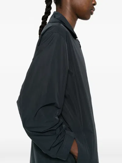 Aspesi Button Front Coat In Blue