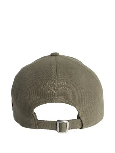 Maison Kitsuné Fox-patch Baseball Cap In Green