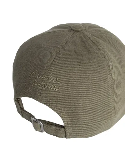 Maison Kitsuné Fox-patch Baseball Cap In Green