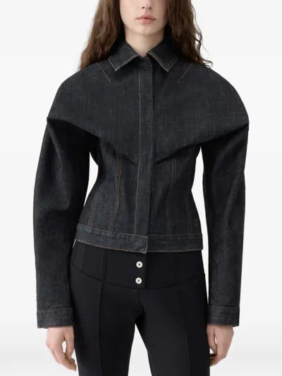 Jacquemus Buttoned Cotton Jacket In Black
